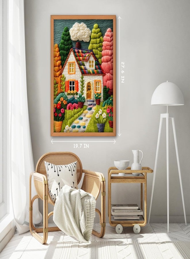PICKFORU Colorful House Puzzles for Adults 1000 Pieces, Beautiful Landscape Embroidery Art Jigsaw Puzzles with House Tree Flower, Floral Garden Plant Scenery Puzzle Challenge for Adults - Image 4