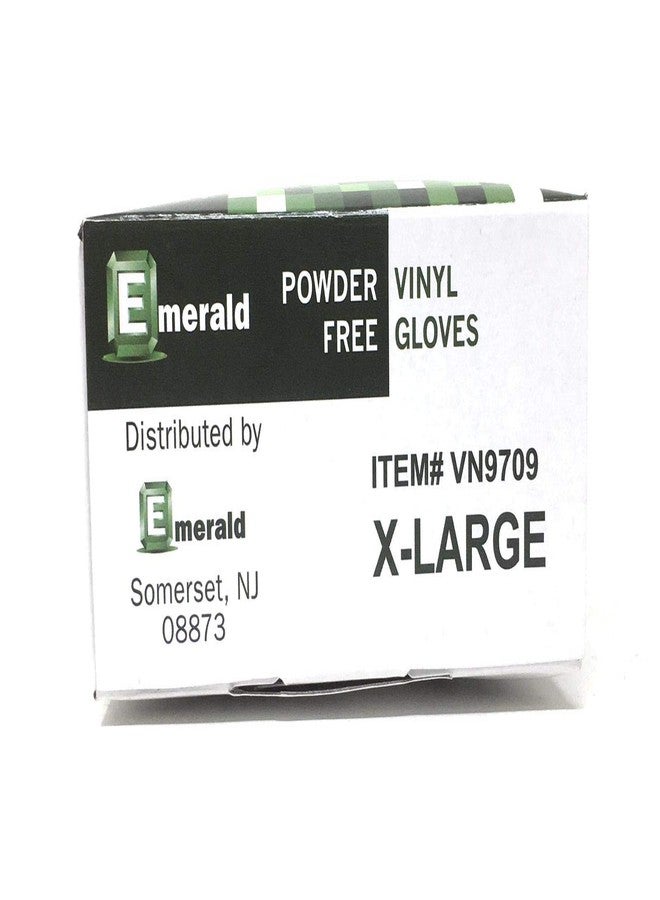 Emerald قفازات EMERALD من الفينيل خالية من البودرة خالية من اللاتكس مطاطية - متوفرة في المخزون - للاستخدام القابل للتخلص، قوية للغاية، للاستخدام في التعامل مع الطعام، التنظيف - بدون بودرة - مناسبة لليد اليمنى واليسرى - الحجم كبير جداً - Image 2
