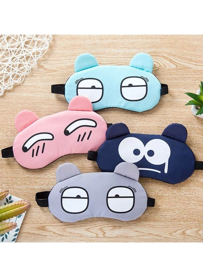 قطعة واحدة لطيفة من غطاء العين المنفوش الناعم معصوب العينين أثناء السفر والنوم لقناع العين وقناع النوم مع عبوة جل قناع العين الجل وسادات باردة وباردة (تصميم متنوع) - Image 3