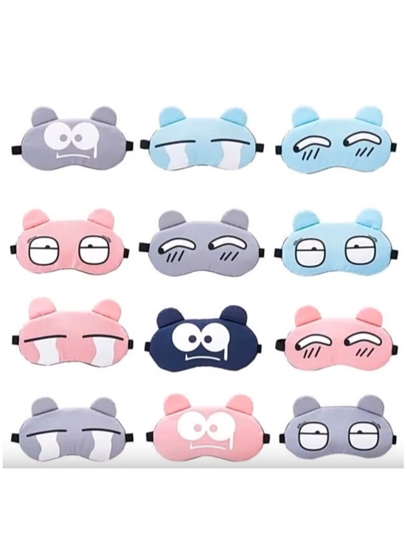 Generic - 1 Piece Cute Sleep Blindfold Soft Fluffy Cover Eye Blindfold Shield for Travel Sleeping for Eye Mask Sleep Mask with Gel Pack Gel Eye Mask Cold Pads&Cool (Assorted Design) - Image 1