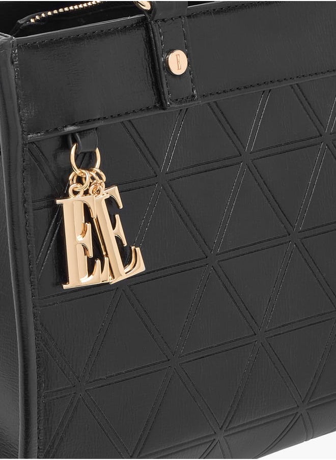 ELLE Women Quilted Tote Bag with Double Handle and Zip Closure  - Image 5