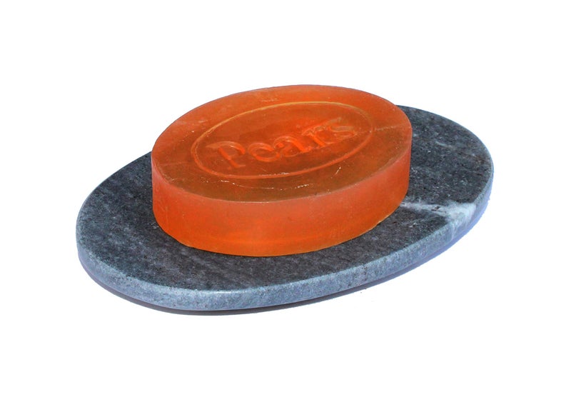 KLEO Natural Black Stoneware Soap Dish Bath Accessories in Oval Shape (Black) - Image 1