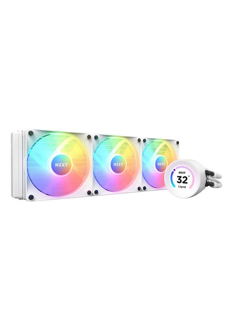 Kraken Elite 360 RGB AIO CPU liquid cooler- 360mm, 2.36"Customizable LCD Display, 3 x F120RGB Core Fans ,RGB Controller and RGB Fans (White), RL-KR36E-W1