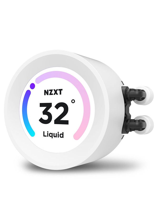 NZXT - Kraken Elite 360 RGB AIO CPU liquid cooler- 360mm, 2.36"Customizable LCD Display, 3 x F120RGB Core Fans ,RGB Controller and RGB Fans (White), RL-KR36E-W1 - Image 1