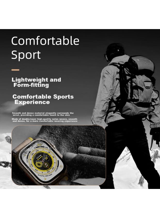 Mssm Nylon Trail Loop Band For Apple Watch, Compatible With Apple Watch Ultra 2/s10/9/8/7/se, Yellow With Beige, 44/45/46/49mm Watch Face - Image 5