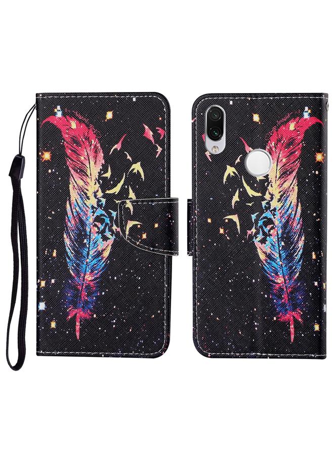 The Bros Case For Xiaomi Redmi Note 7 / 7 Pro Colored Drawing Pattern Horizontal Flip Leather Case with Holder & Card Slots & Wallet & Lanyard