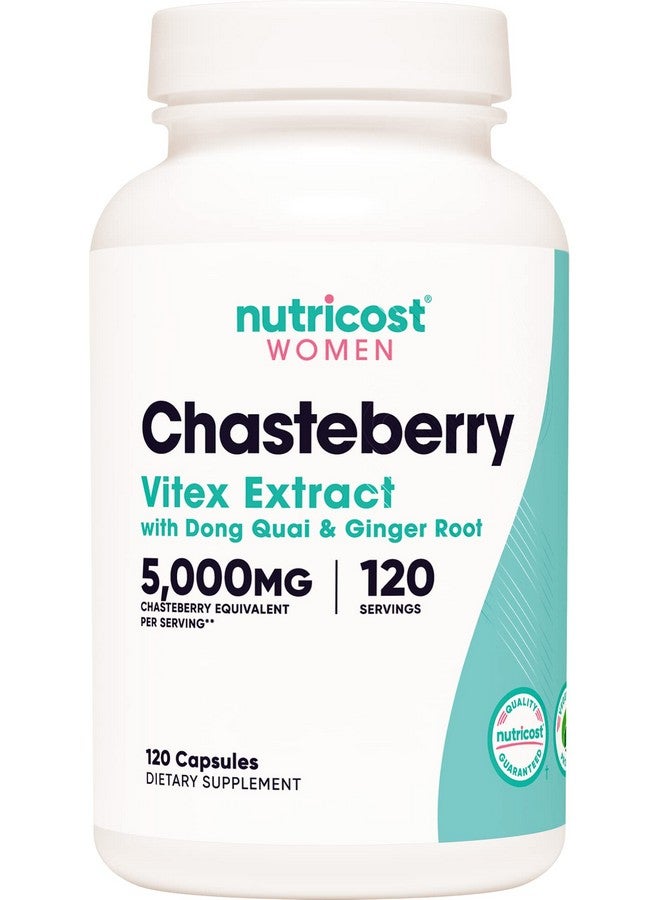 Nutricost Chasteberry Supplement For Women 120 Capsules 5000Mg Chasteberry Equivalent Per Serving With Dong Quai And Ginger Root Extract Vegetarian Gluten Free And Nongmo - Image 1