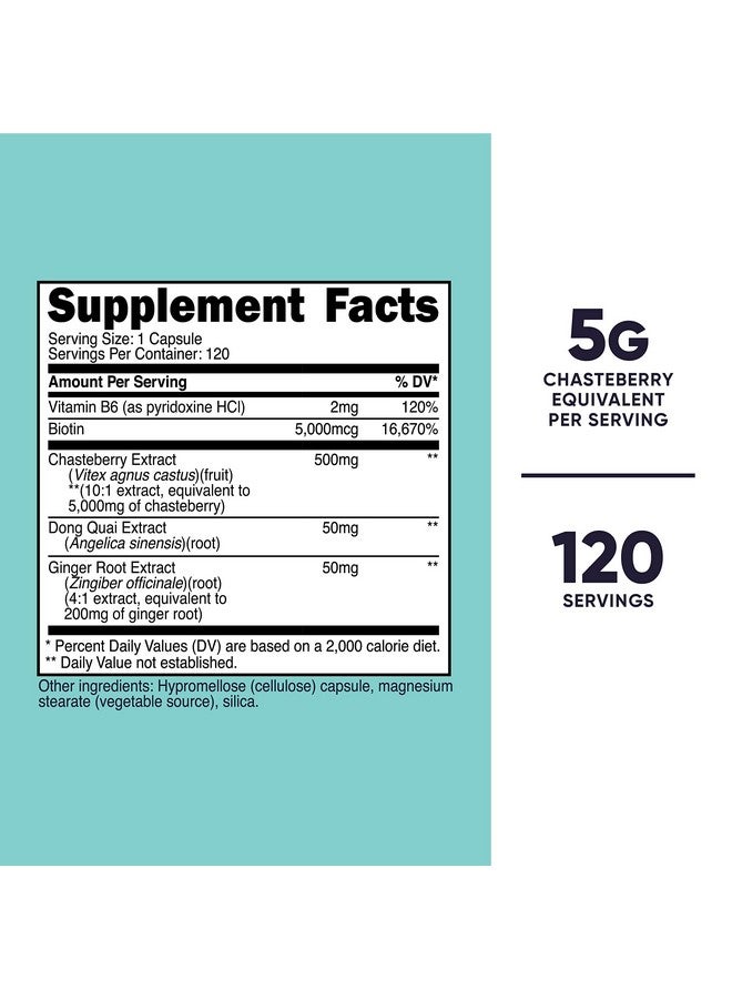 Nutricost Chasteberry Supplement For Women 120 Capsules 5000Mg Chasteberry Equivalent Per Serving With Dong Quai And Ginger Root Extract Vegetarian Gluten Free And Nongmo - Image 3