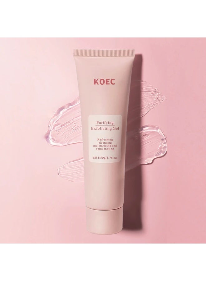 KOEC جل تقشير م purifying بوزن 50 جرام مقشر لطيف للوجه منظف مقشر للجسم والوجه مقشر لطيف للوجه منظف لجميع أنواع البشرة مرطب مغذي إصلاح ينظف الأوساخ والزيوت مقشر للوجه - Image 2