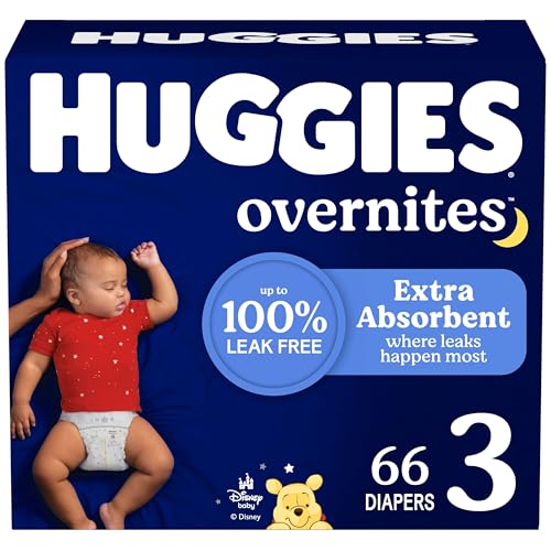 Huggies Overnites Size 3 Overnight Diapers (16-28 lbs), 66 Ct, Packaging May Vary - Image 1