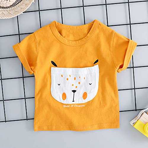 Bold N Elegant Cotton Cute Cartoon Printed Half Sleeve T-Shirt And Shorts Clothing Set For Infant Toddler Baby Boy Girl (Mustard Yellow - Olive, 4-5 Years) - Image 2