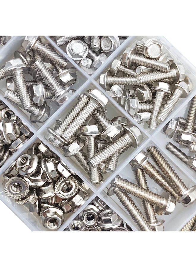 160 Pcs Stainless Steel Flange Bolt And Nut Kit Rust Resistant For Heavy Duty - Image 2