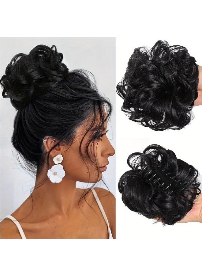 Chanderkash Juda Extension Messy style With Clutcher For Women And Girls Hair Extension Hair Piece with Claw Clip Hair Buns Curly Wavy Hairpieces Synthetic Hair Scrunchies - Image 1