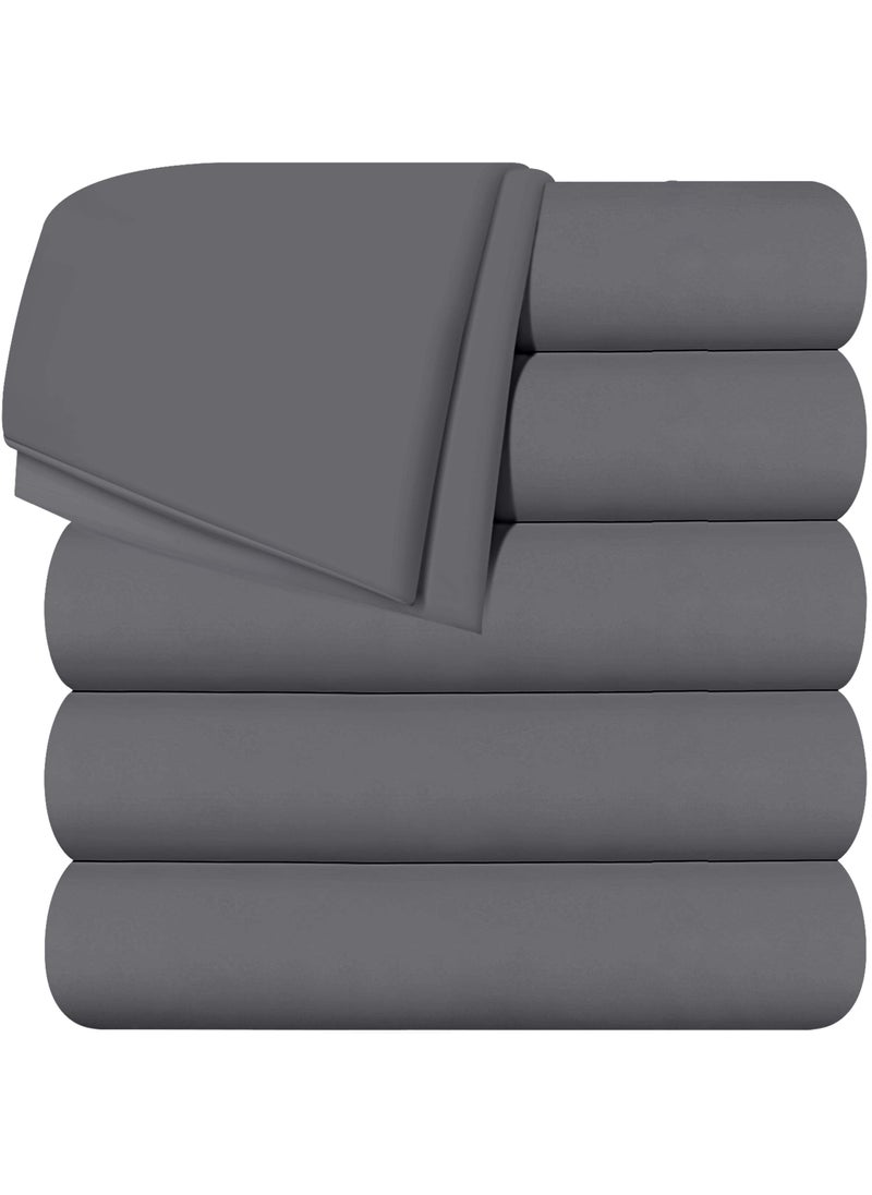 Utopia Bedding Utopia Bedding Flat Sheets - Pack of 6 - Soft Brushed Microfiber Fabric - Shrinkage & Fade Resistant Top Sheet - Easy Care (Twin  Grey) 