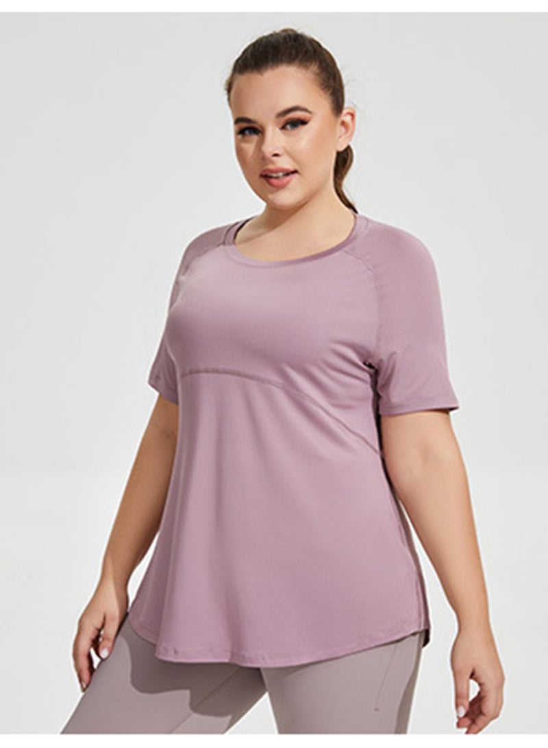 Meilun Lilac Plus - Size Short - Sleeve Athletic Top with Ventilation Details - Image 1