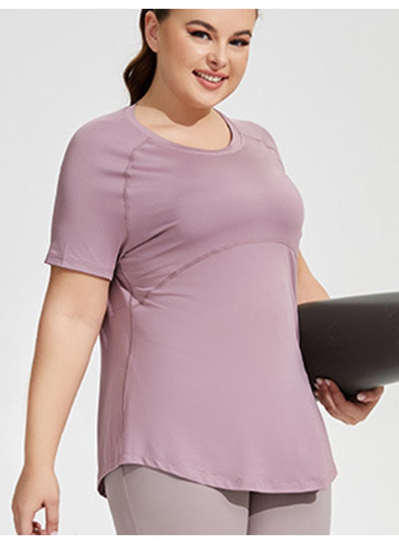 Meilun Lilac Plus - Size Short - Sleeve Athletic Top with Ventilation Details - Image 3