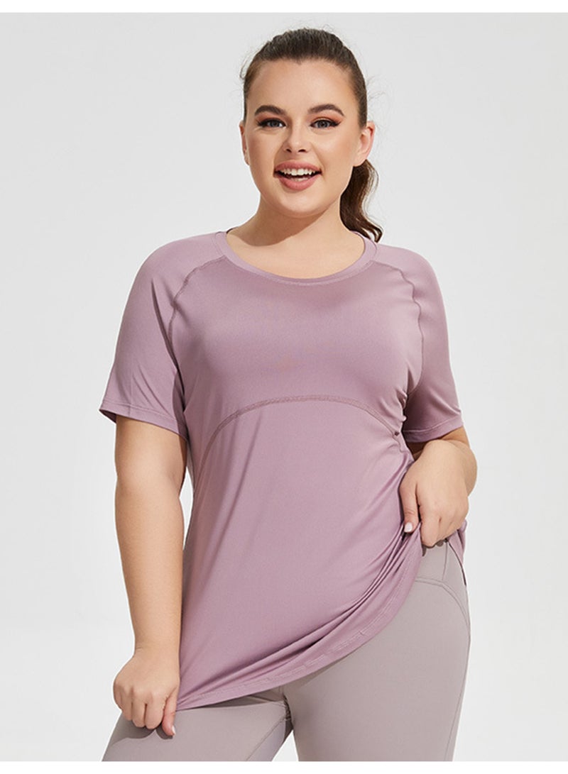 Meilun Lilac Plus - Size Short - Sleeve Athletic Top with Ventilation Details - Image 4