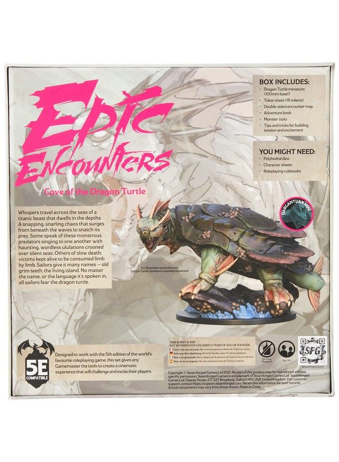 Steamforged Games مواجهات ملحمية: خليج سلحفاة التنين 1 تمثال مصغر ضخم عالي التفاصيل غير مطلي متوافق مع Dungeons And Dragons 5E توسيع بواسطة Steamforged Games Ttrpg Dnd D&D للأعمار 14 وما فوق - Image 3