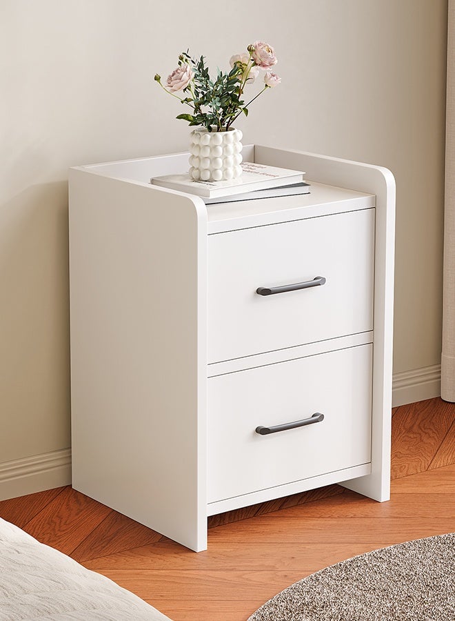 JCB CHIC Simple Bedside Table, Modern Side Table Nightstand with 2 Drawers ,Bedside Cabinet Mini Locker Storage Stand Cabinet Rack with Drawer and Open Storage Shelf, for Bedroom Living Room Sofa(40×40×60CM） - Image 1