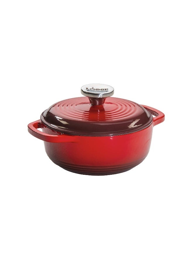 Lodge Enameled Dutch Oven 1.5 Qt Red EC1D43 - Image 1