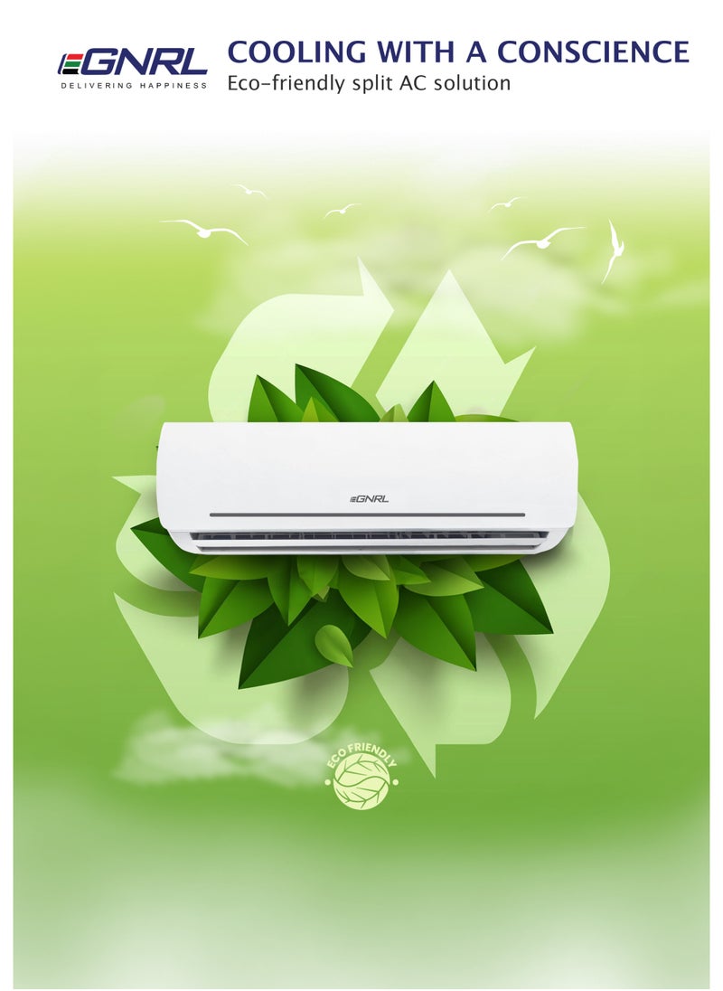 EGNRL Split AC 9000 BTU T1, Rotary, R410a, EG9K, 2025 New Model, 0.75 Ton with 3M Pipe Kit, Golden Fin, White , 1 Year Manufacturer Warranty, 1 Year Compressor Warranty  - Image 5