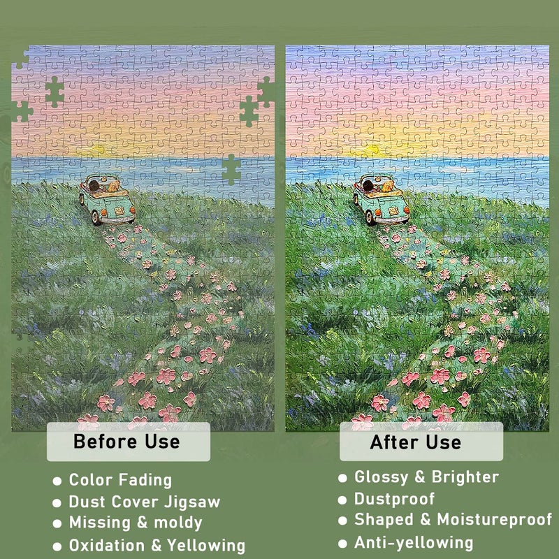 Unixing Water-Soluble Clear Jigsaw Puzzle Glue with Sponge Head, Puzzle Saver Craft Glue Suitable for 3000/3500/5000 Pieces of Puzzle for Paper and Wood(2 Bottle X 120ML) - Image 4