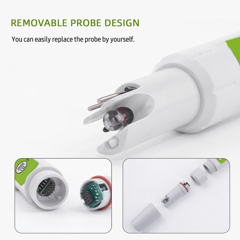 PH Meter 3-in-1 Digital PH Tester Pen with PH EC Temperature Measurement High Accuracy 0-14 PH Range Backlit Display Pocket Size for Household Drinking Pool & Aquarium - Image 5