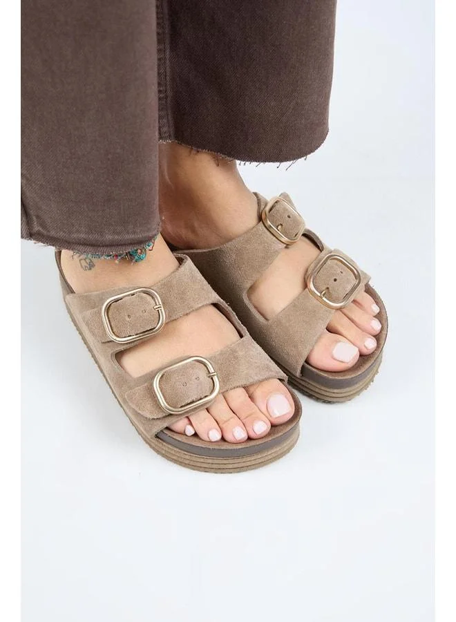 Manijero  Alexa Women's Genuine Leather Double Buckle Platform Violet Sandal. for Women | Best Price UAE