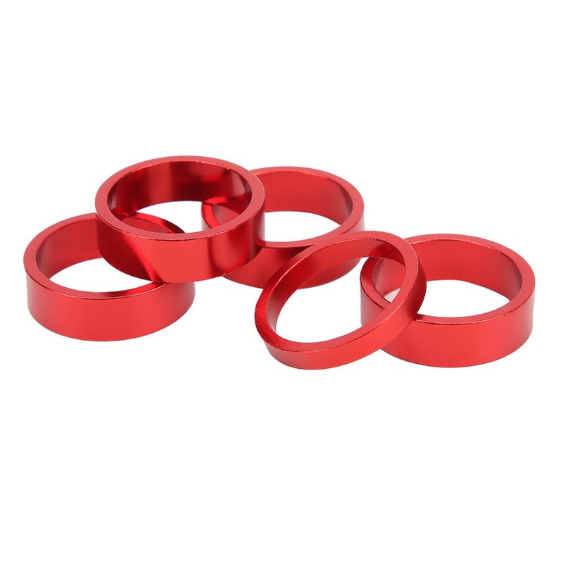 Red Bicycle Front Fork Washer Set 28 6mm 5PCS Headset Spacer Gasket Aluminum Alloy - Image 3