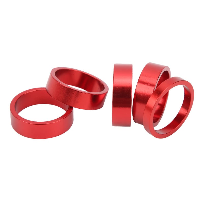 Red Bicycle Front Fork Washer Set 28 6mm 5PCS Headset Spacer Gasket Aluminum Alloy - Image 5