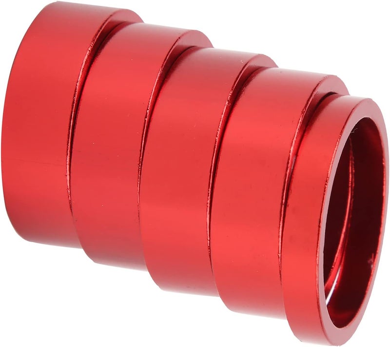 Red Bicycle Front Fork Washer Set 28 6mm 5PCS Headset Spacer Gasket Aluminum Alloy - Image 1