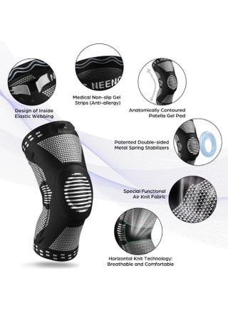 Professional Knee Brace for Pain Relief, Medical Knee Support with Patella Pad & Side Stabilizers, Compression Knee Sleeve for Meniscus Tear, ACL, Joint Pain, Runner, Workout XL - view 4