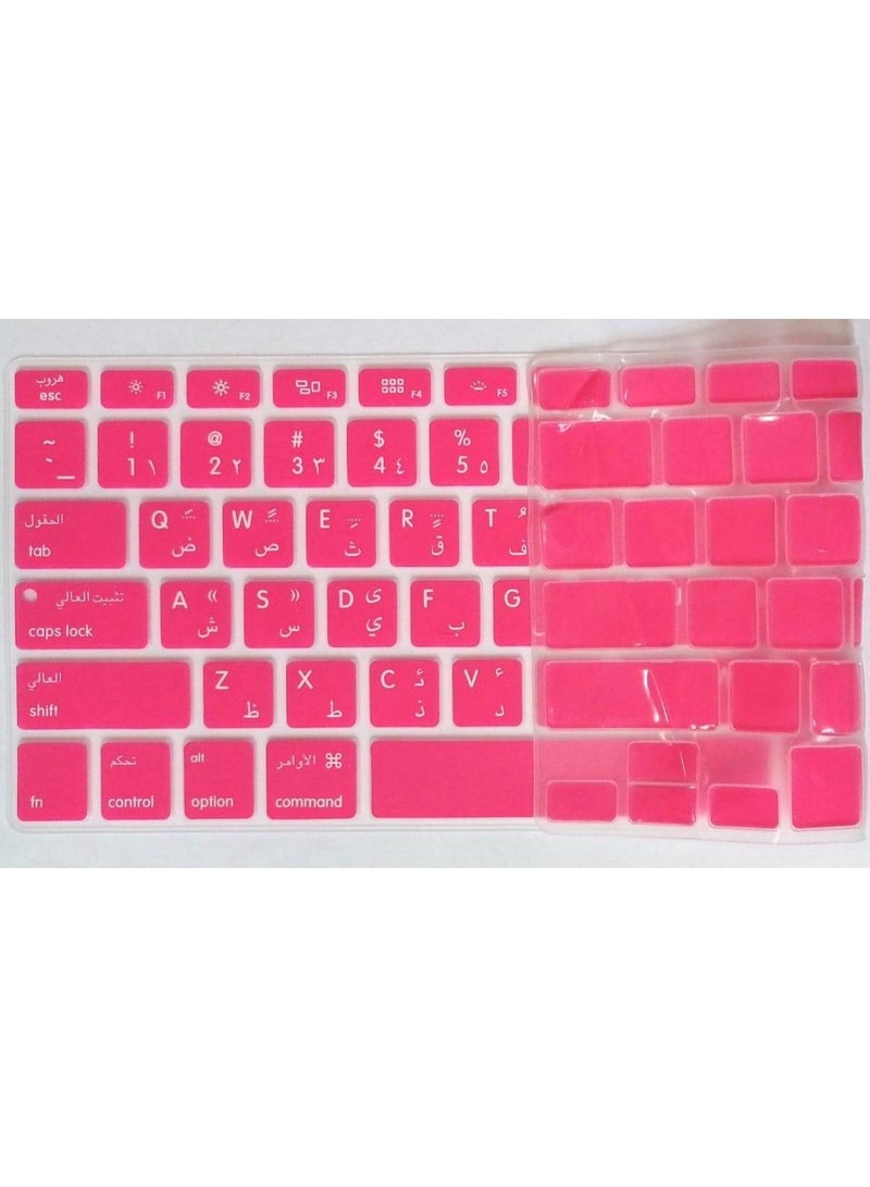 أمم غطاء لوحة مفاتيح عربي / إنجليزي بتصميم أمريكي لجهاز MacBook Air / Pro / Retina 13/15/17 2015 أو إصدار أقدم وواقي iMac أقدم وردي - Image 4