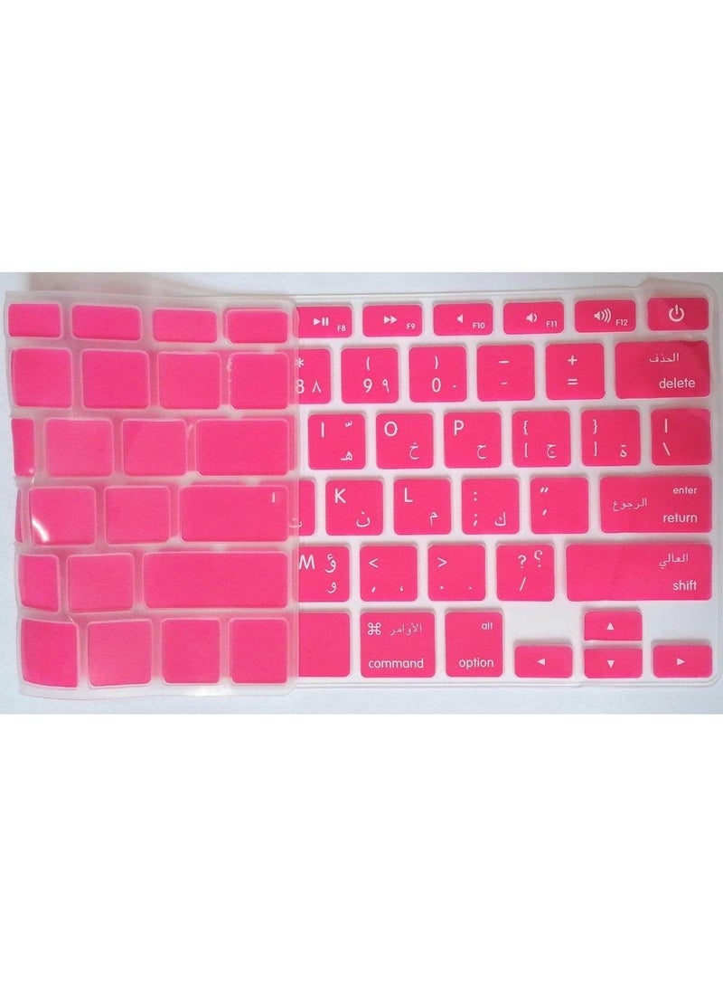 أمم غطاء لوحة مفاتيح عربي / إنجليزي بتصميم أمريكي لجهاز MacBook Air / Pro / Retina 13/15/17 2015 أو إصدار أقدم وواقي iMac أقدم وردي - Image 5