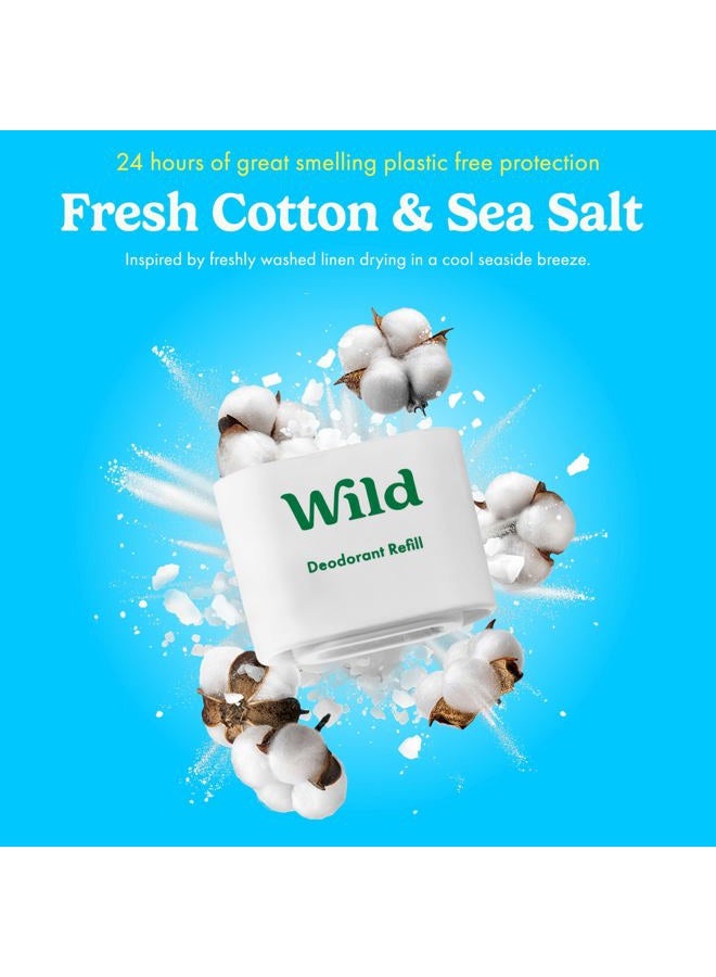 WILD Purple Case with Refill Variety Pack - Refillable Deodorant - Aluminum Free - Includes Fresh Cotton & Sea Salt, Cherry Blossom and Coconut & Vanilla Scents - Vegan - Image 5