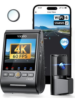 فيوفو كاميرا لوحة القيادة VIOFO A329 بدقة 4K و60 إطارًا في الثانية، أمامية وخلفية، كاميرا مزدوجة 4K+2K للسيارات، تحكم مدمج بتطبيق Wi-Fi 6، مستشعران STARVIS 2، تدعم تخزين SSD يصل إلى 4 تيرابايت وبطاقة microSD بسعة 512 جيجابايت، HDR ثنائي القناة  - Image 1