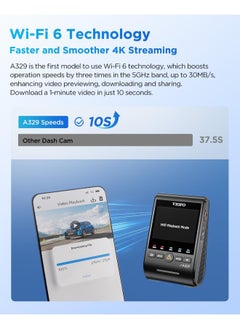 فيوفو كاميرا لوحة القيادة VIOFO A329 بدقة 4K و60 إطارًا في الثانية، أمامية وخلفية، كاميرا مزدوجة 4K+2K للسيارات، تحكم مدمج بتطبيق Wi-Fi 6، مستشعران STARVIS 2، تدعم تخزين SSD يصل إلى 4 تيرابايت وبطاقة microSD بسعة 512 جيجابايت، HDR ثنائي القناة  - Image 2