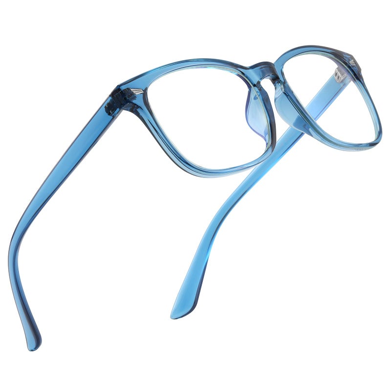 Jectieey Reading Glasses for Women Men Blue Light Blocking UV Filter Computer ReadersAnti Eyestrain EyeglassesTransparent Blue 125X - Image 3