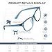 Jectieey Reading Glasses for Women Men Blue Light Blocking UV Filter Computer ReadersAnti Eyestrain EyeglassesTransparent Blue 125X - Image 4