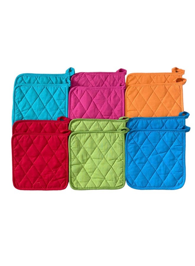 Classic Home Classic Home 12 Pack (Dozen) Pot Holders, Cotton, Heat Resistant, Kitchen Essential, Potholder Set, Trivet for Cooking and Baking with Hanging Loops  - Image 1