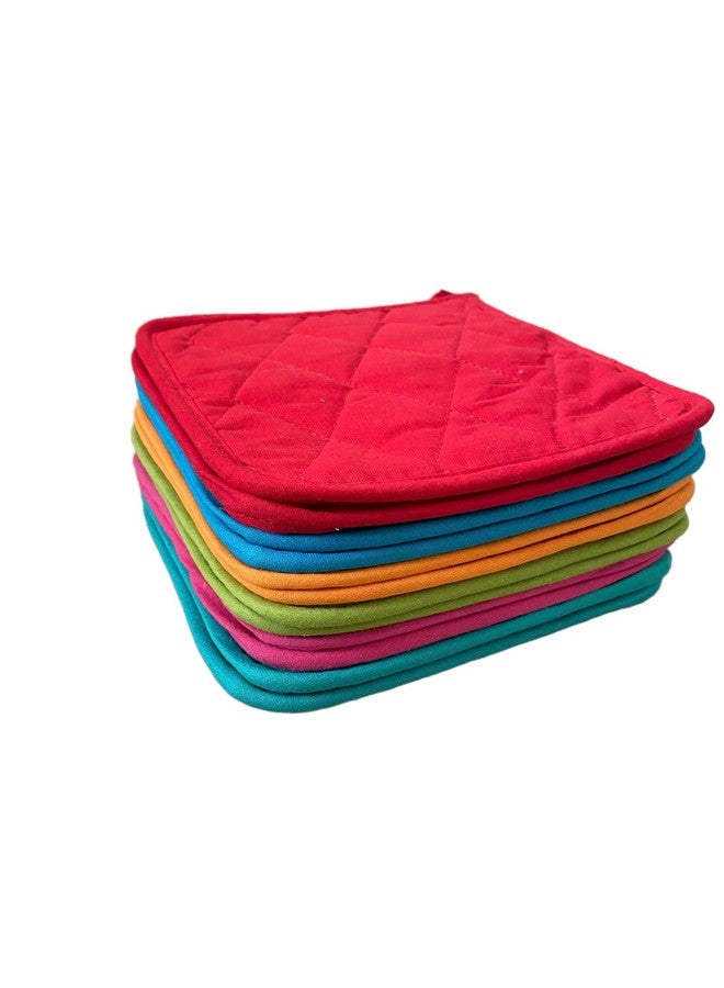 Classic Home Classic Home 12 Pack (Dozen) Pot Holders, Cotton, Heat Resistant, Kitchen Essential, Potholder Set, Trivet for Cooking and Baking with Hanging Loops  - Image 3
