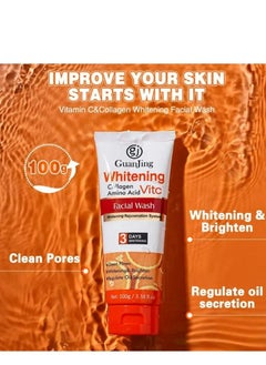 GUANJING Deep Cleaning Vitamin C Brightrning Lifting Facial Cleanser Hyaluronic Acid Face Wash 100 g  - Image 4