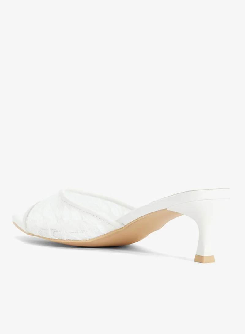 Ginger White Lace Strap Heeled Sandal for Women | Best Price UAE