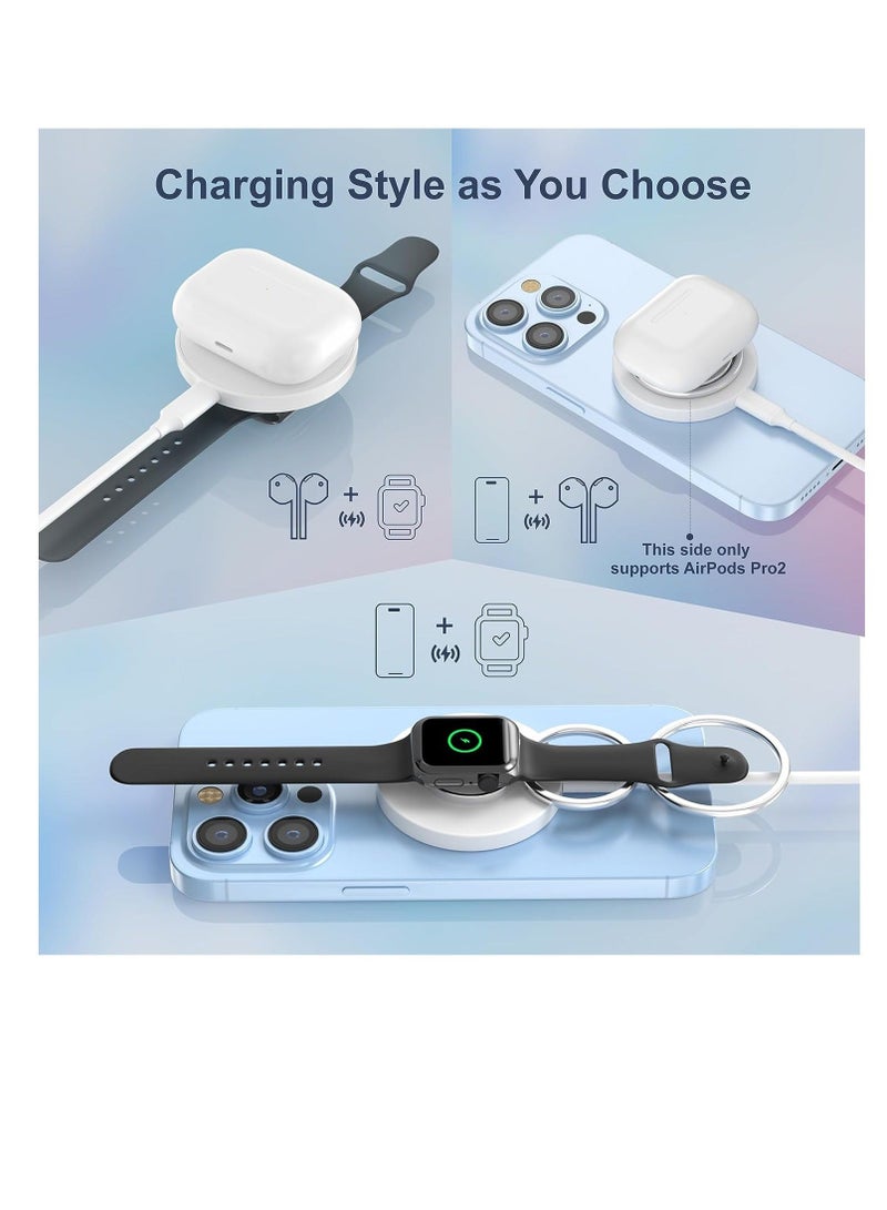 كابتن تيك Magnetic Wireless Charger for iPhone, 3 in 1 Charging Station for Apple Devices, Portable Travel Charger for Multple Devices for iPhone 14/13/12 Series, AirPods, iWatch (Adapter NOT Included) - Image 2