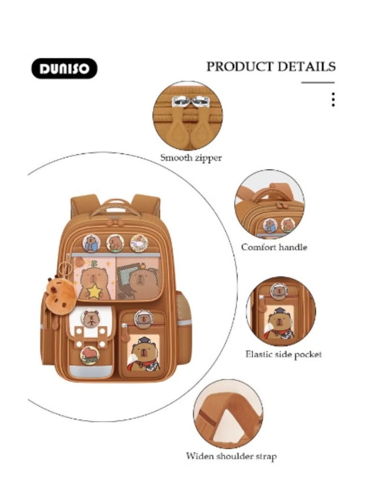 DUNISO Kids' Schoolbag with Cartoon Pattern & Cute Bear, Lightweight and Waterproof - Image 5