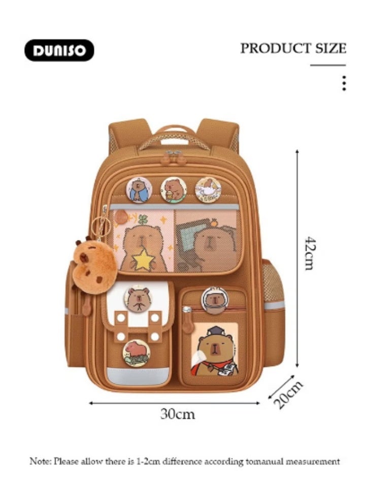 DUNISO Kids' Schoolbag with Cartoon Pattern & Cute Bear, Lightweight and Waterproof - Image 2
