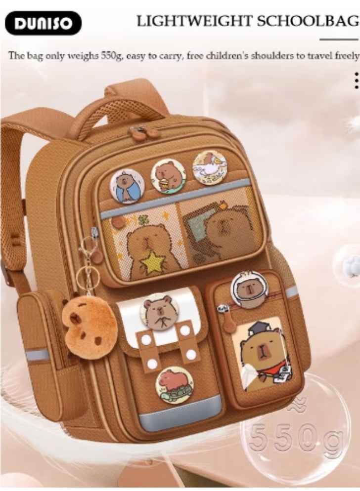 DUNISO Kids' Schoolbag with Cartoon Pattern & Cute Bear, Lightweight and Waterproof - Image 3