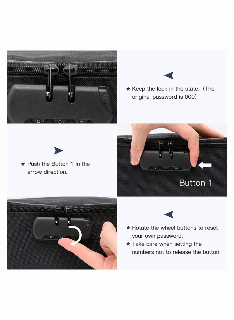 Document Storage Bag 3-Layer Large Space,1Organizer Case with Lock, Filing Organizer for Home Office Travel Laptop,Travel Bag with Separators