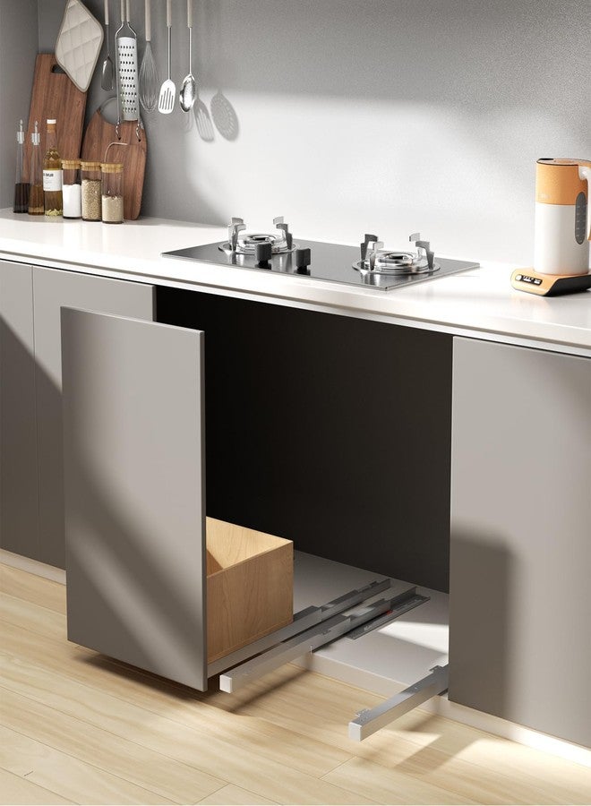Copgge Undermount Drawer Slide Bottom Mount Pull Out Shelf Slides Full Extension Soft Close Base Mount Slide Out Drawer Track Shelf Slider Rail for Cabinet Tray Kitchen Pantry Drawer Trash Can Hardware - Image 2