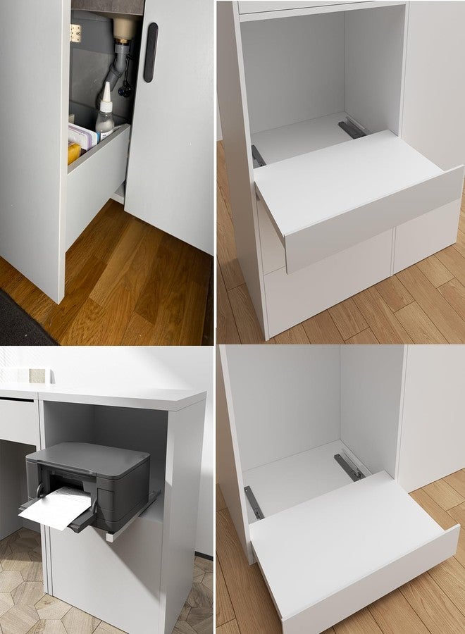 Copgge Undermount Drawer Slide Bottom Mount Pull Out Shelf Slides Full Extension Soft Close Base Mount Slide Out Drawer Track Shelf Slider Rail for Cabinet Tray Kitchen Pantry Drawer Trash Can Hardware - Image 4